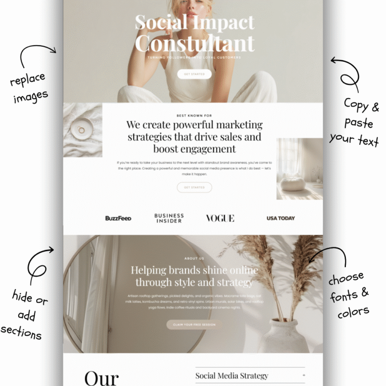 Luna - Squarespace Template website design preview.