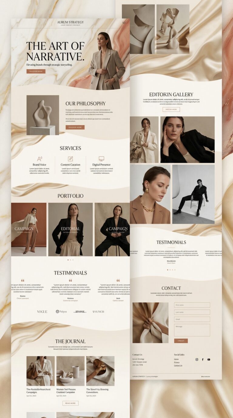 Aurum website design preview.