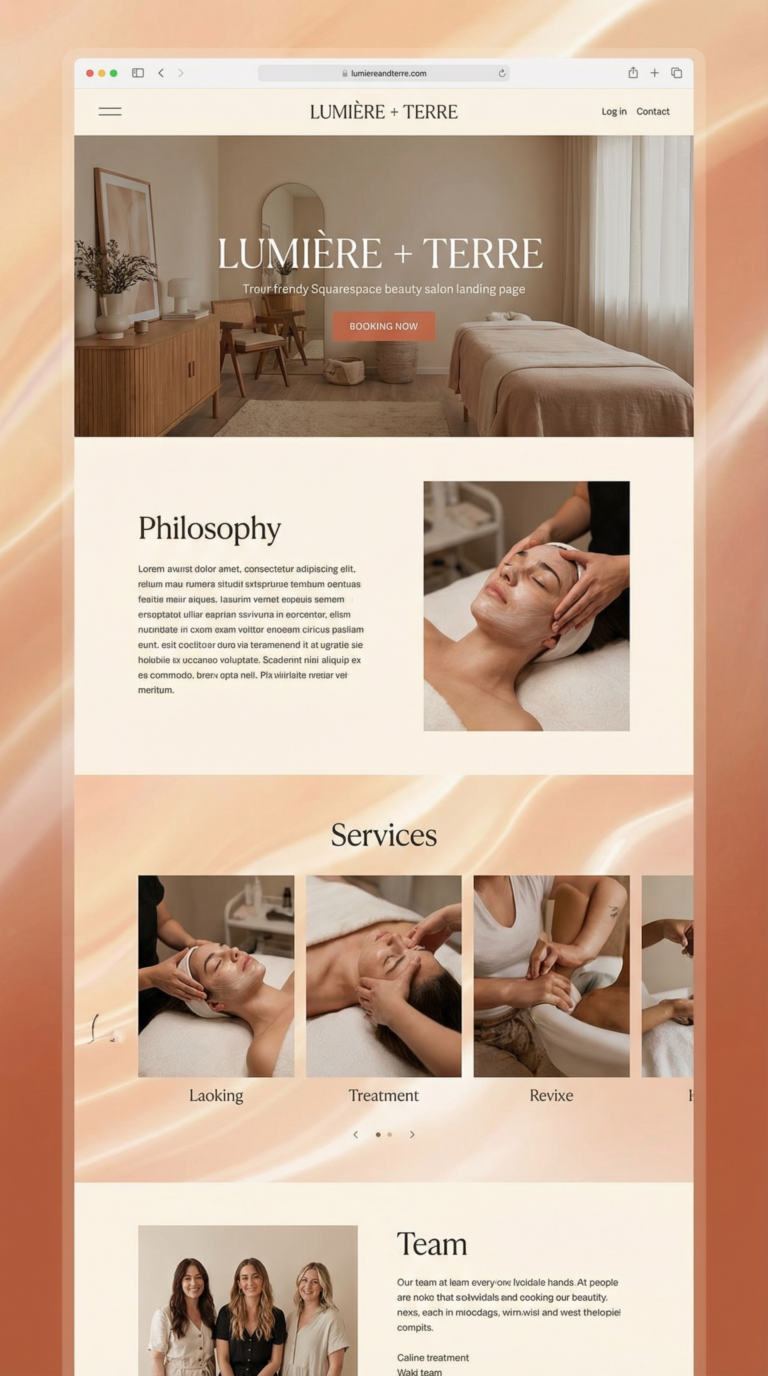 Luxe website design preview.