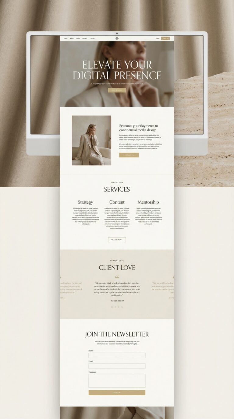 Sienna website design preview.