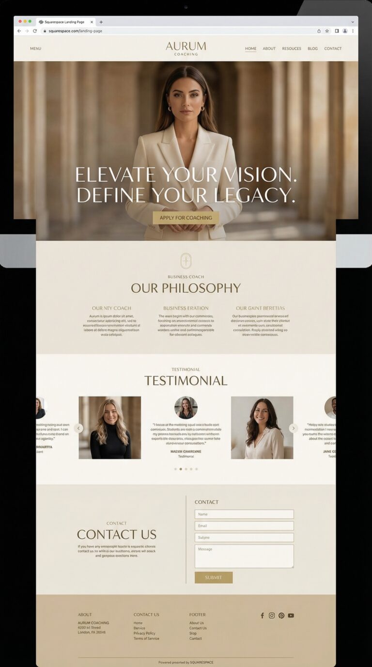 Elysian website design preview.