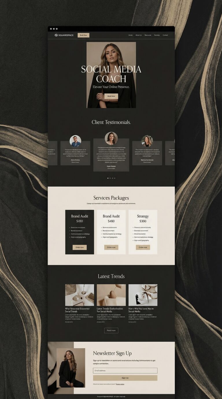 Nora website design preview.