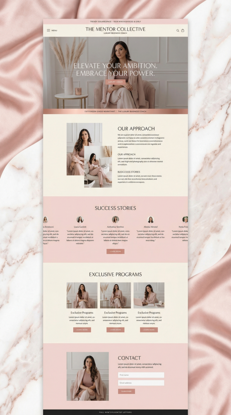 Luxe website design preview.