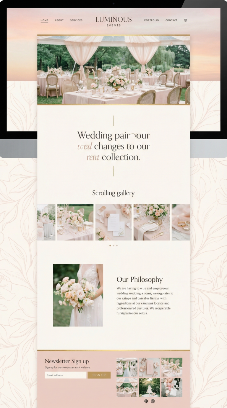 Luxe website design preview.