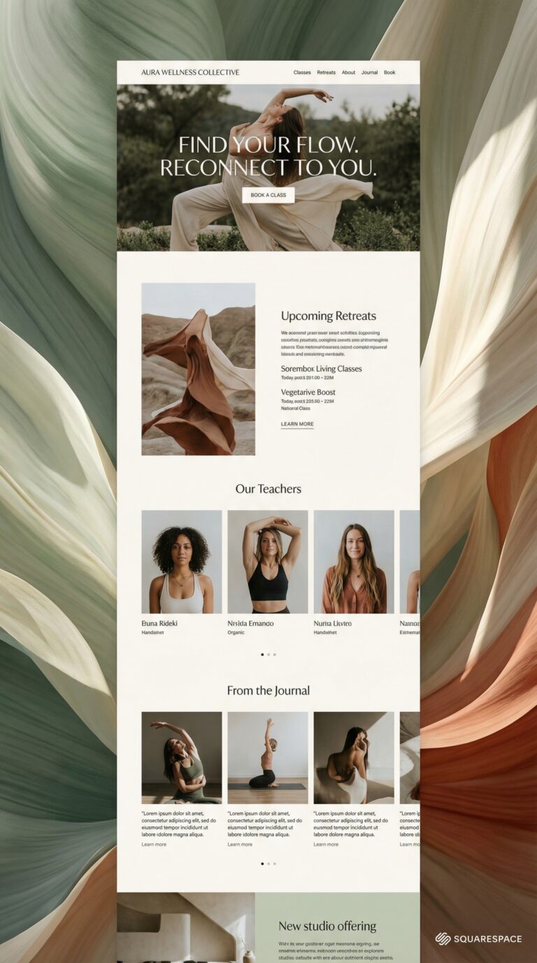 Aura website design preview.