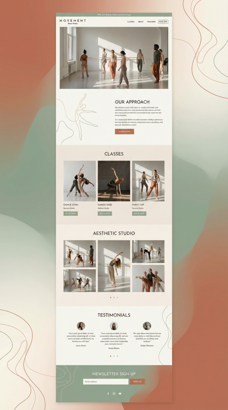 Flow website design preview.