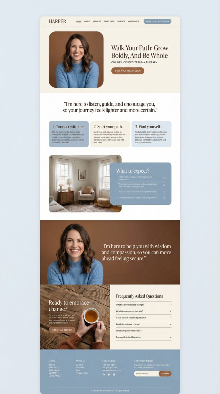 Harper website design preview.