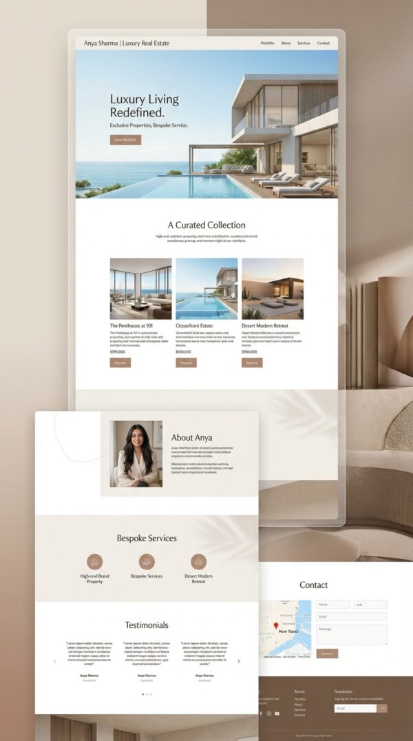 Serene website design preview.