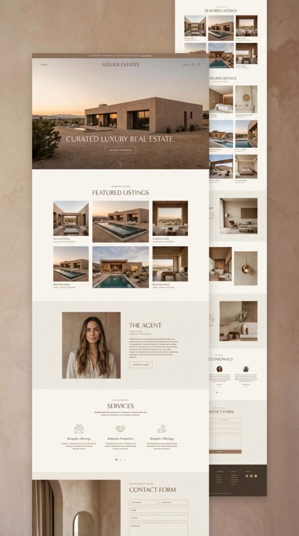 Luxe website design preview.
