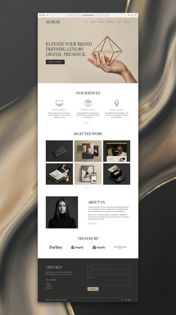 Aurum website design preview.