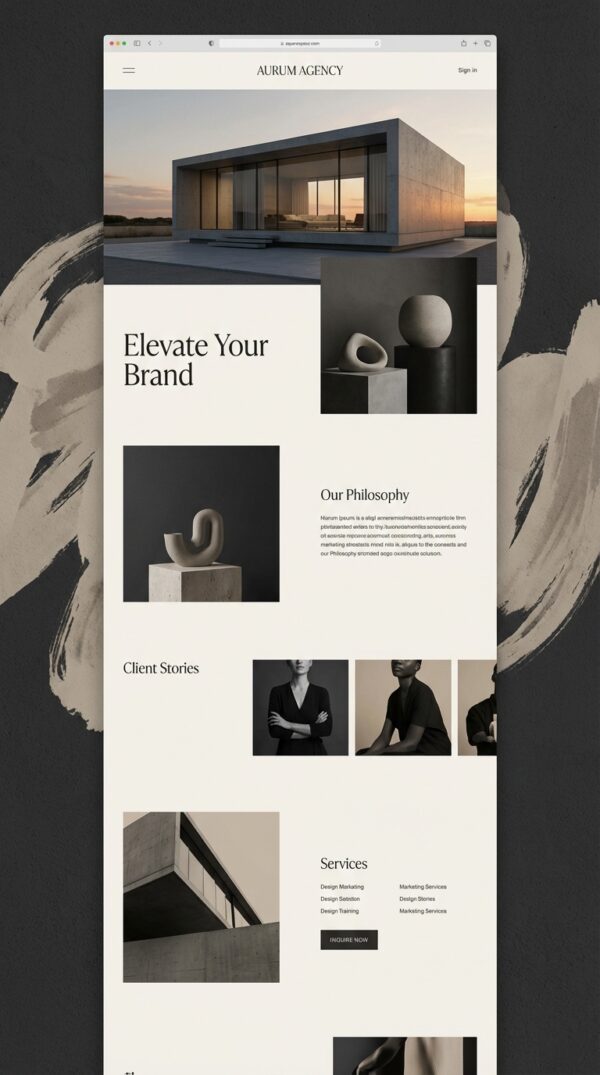 Aura website design preview.