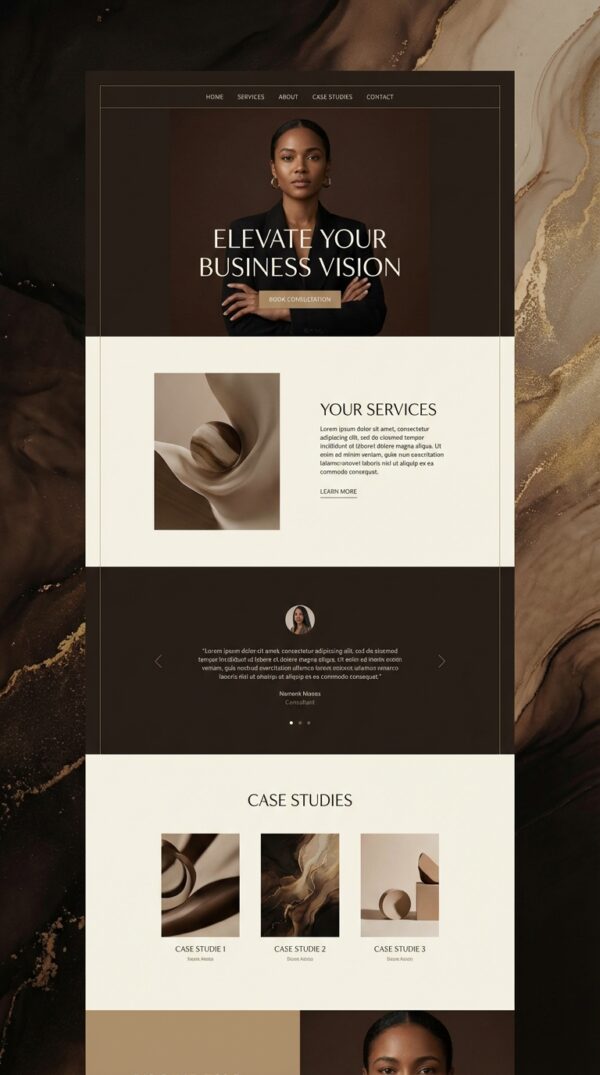 Luxe website design preview.