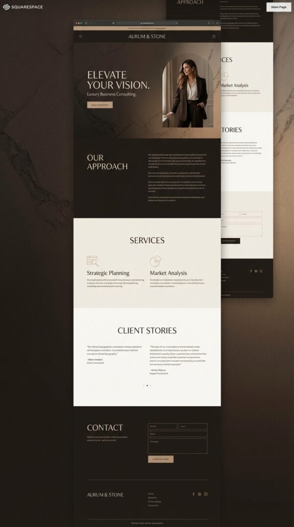 Aurum website design preview.