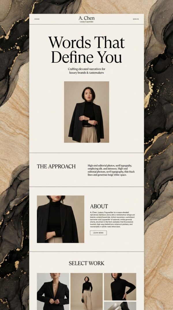 Sienna website design preview.