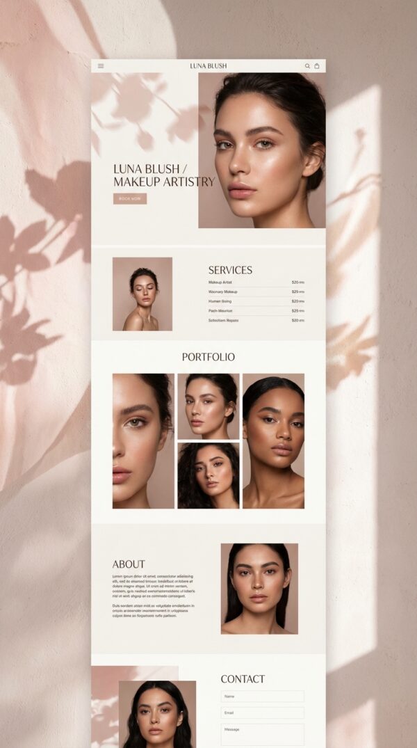 Blush website design preview.