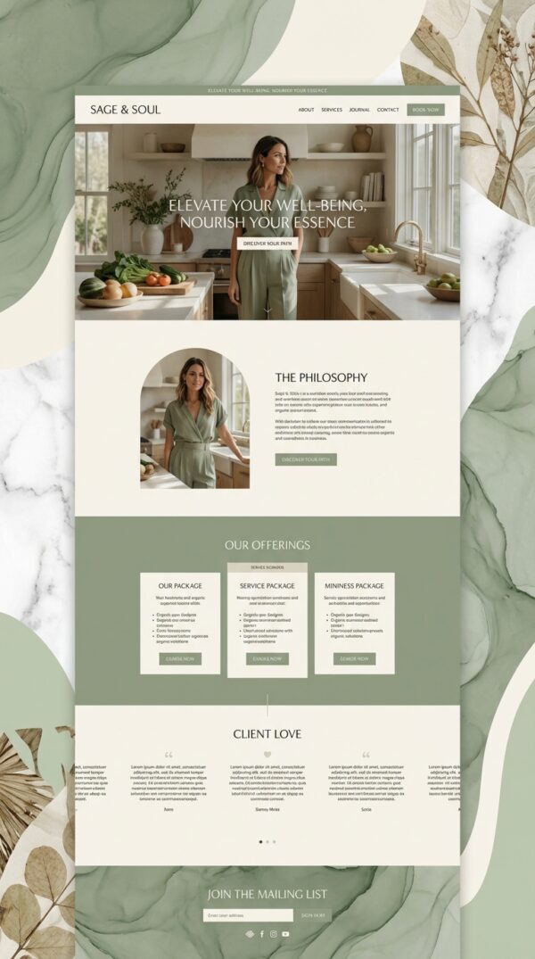 Sage website design preview.