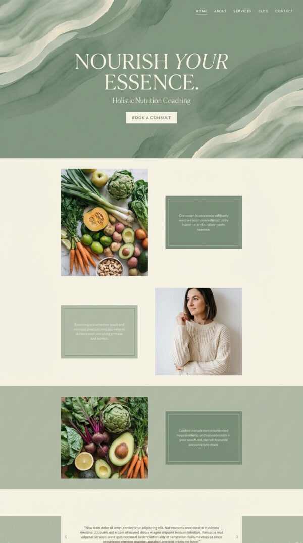 Essence website design preview.