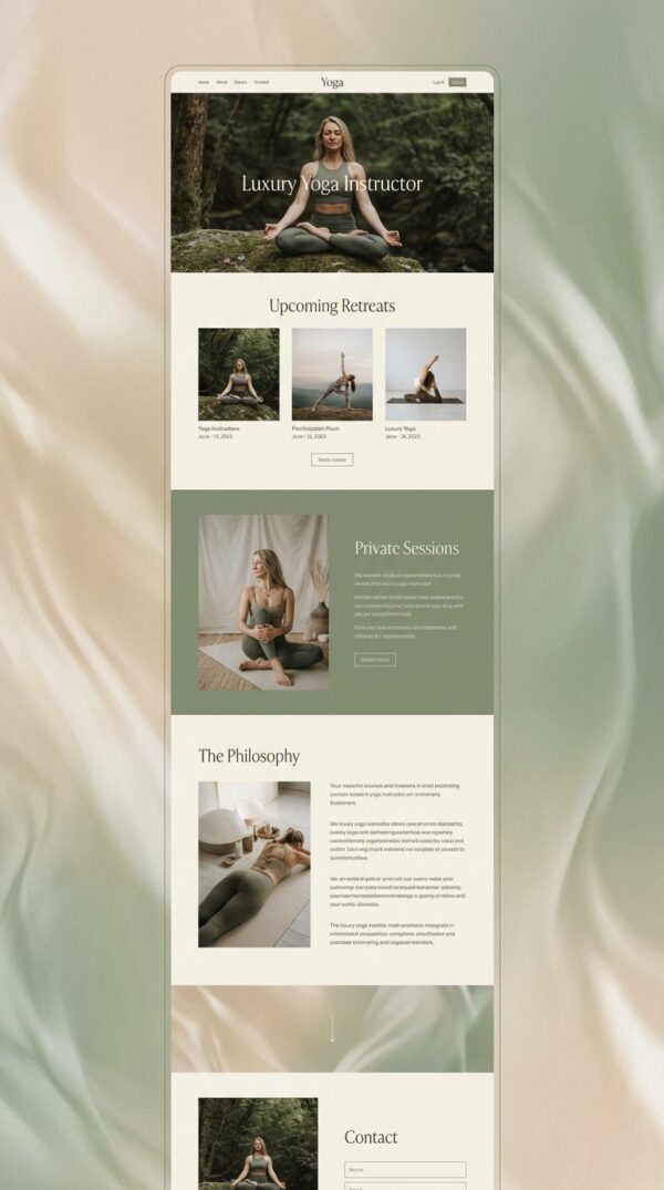 Serene website design preview.