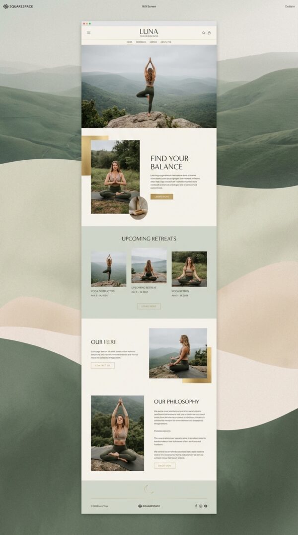 Serene website design preview.