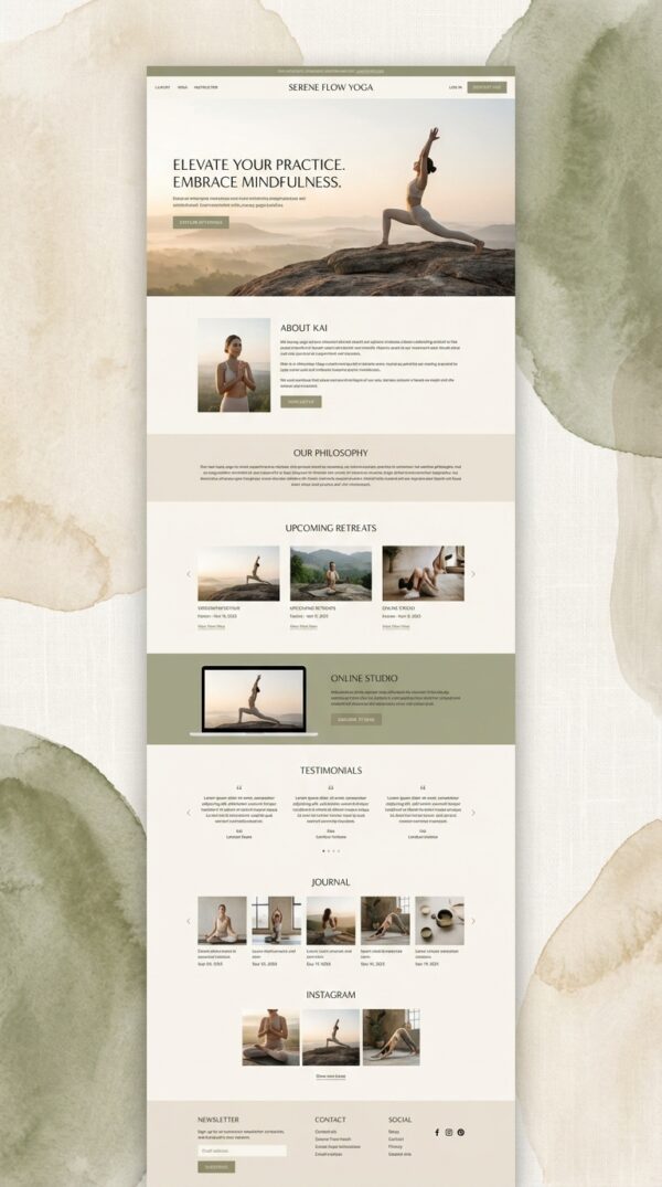 Serene website design preview.