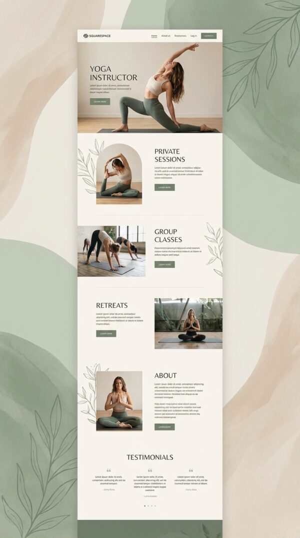 Serene website design preview.