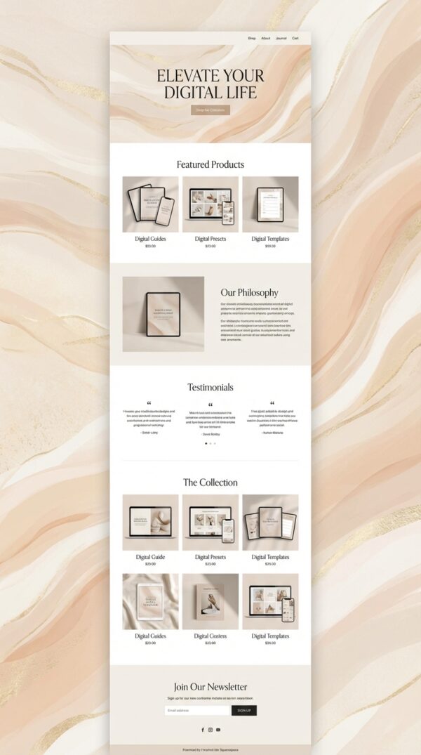 Luxe website design preview.