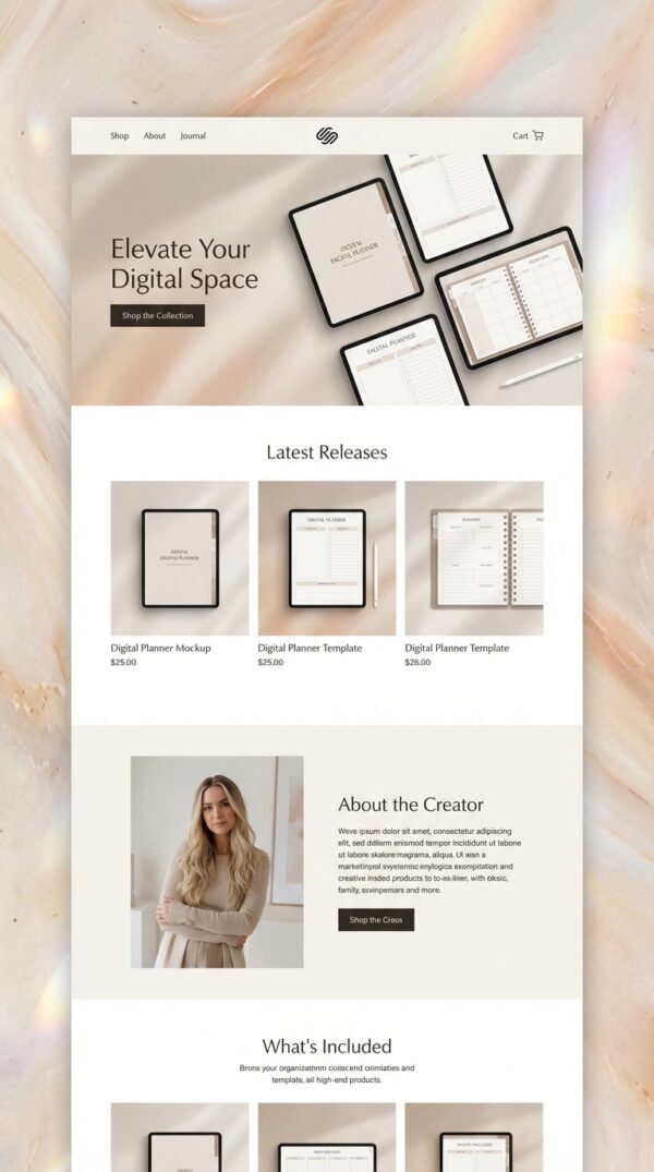 Luna website design preview.