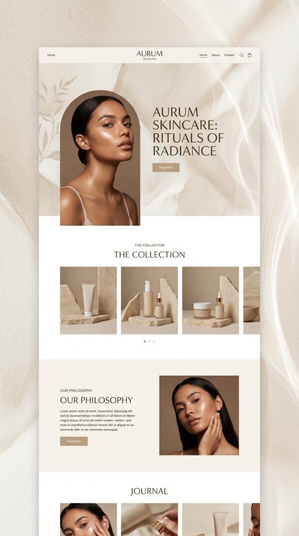 Aurum website design preview.