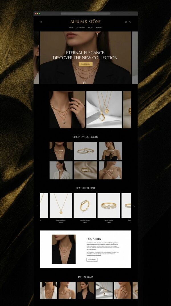 Luxe website design preview.