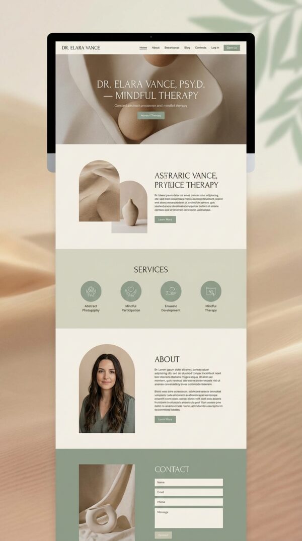 Serene website design preview.