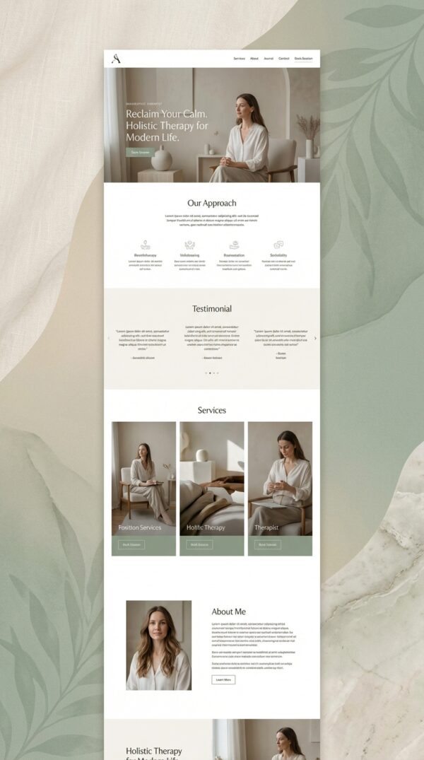 Serene website design preview.