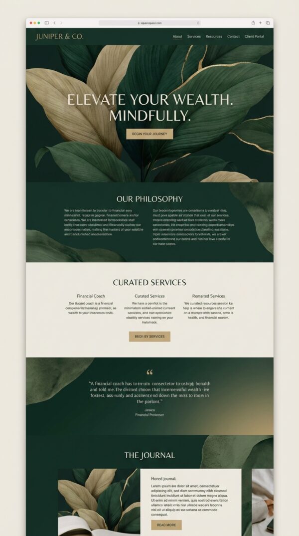Verdant website design preview.
