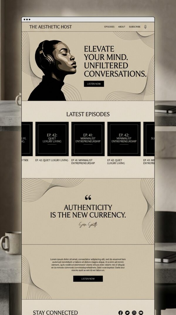Aesthetic website design preview.