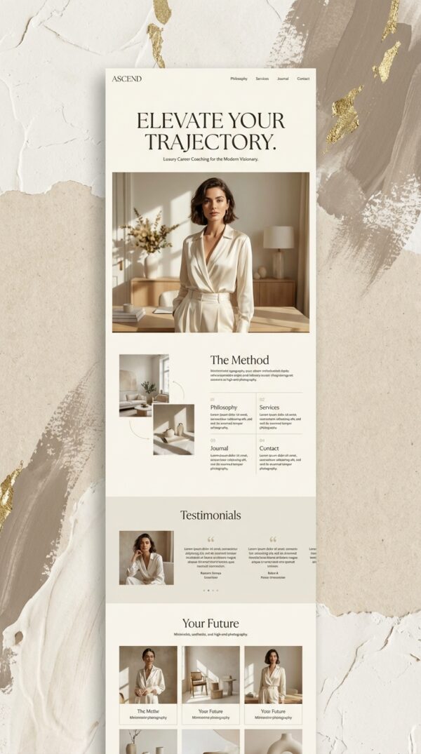 Ascend website design preview.