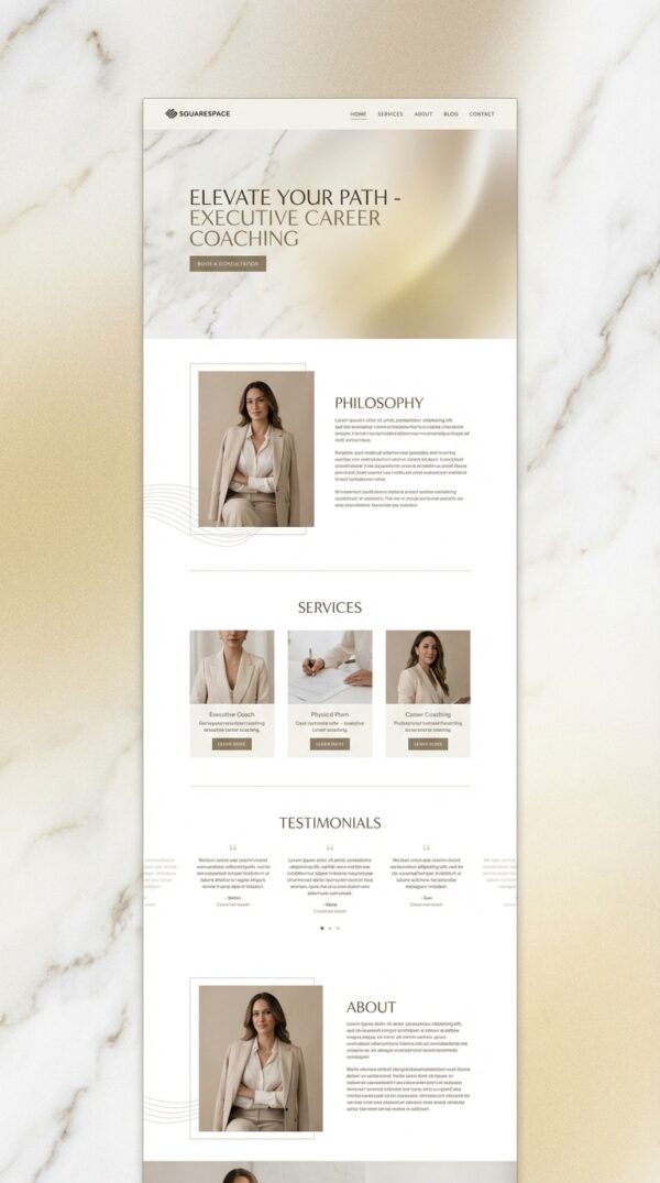Serene website design preview.