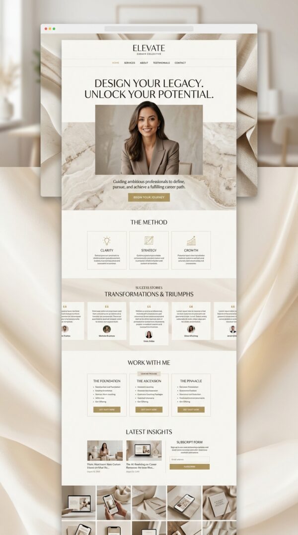 Elevate website design preview.