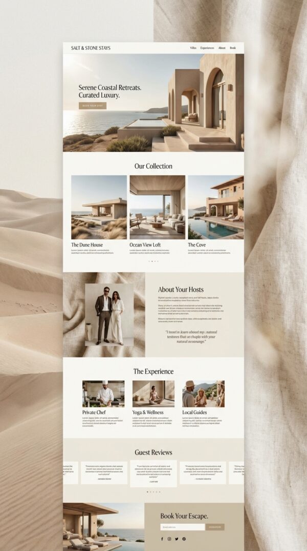 Serene website design preview.