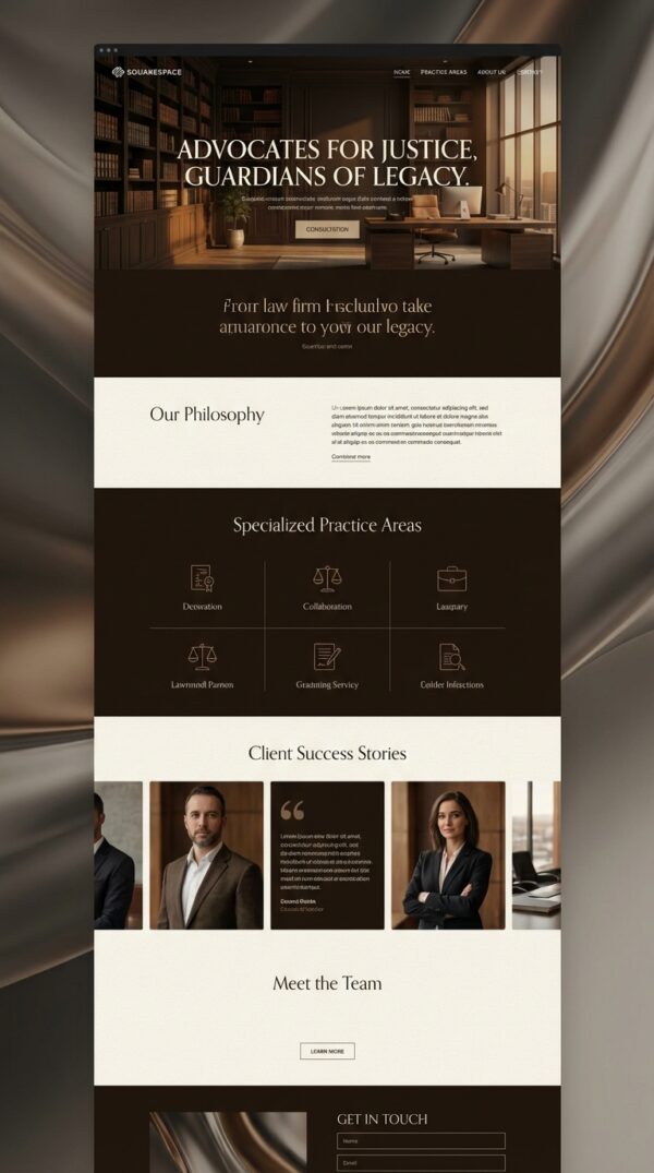 Legacy website design preview.