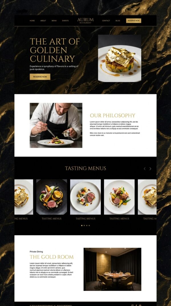 Aurum website design preview.